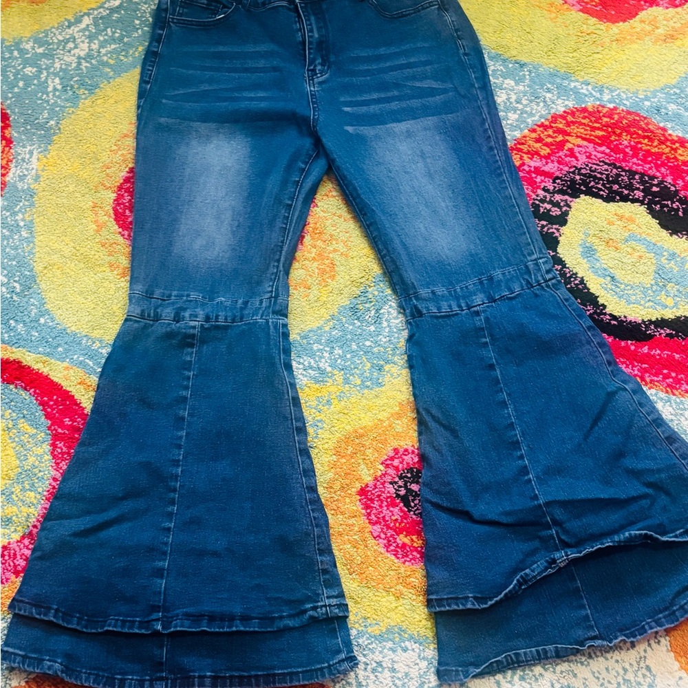 Flared Blue Jeans
